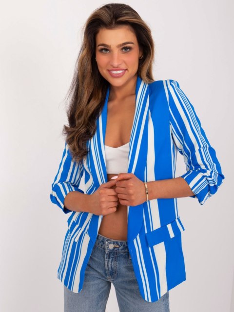 Marynarka w paski niebieska żakiet elegancki 2XL Marynarka w paski niebieska żakiet elegancki 2XL