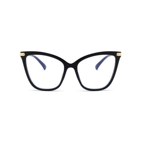 OKULARY Plastikowe "Zerówki" KOCIE OKO Czarne OK274 OKULARY Plastikowe "Zerówki" KOCIE OKO Czarne OK274