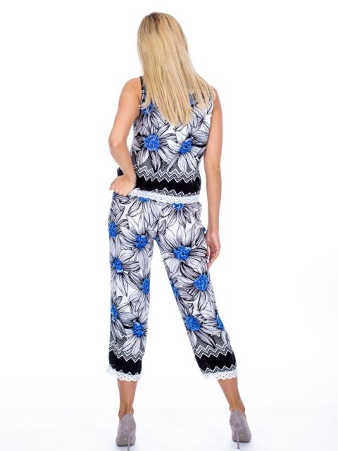 Komplet damski czarno-niebieski, top i spodnie L/XL Komplet damski czarno-niebieski, top i spodnie L/XL