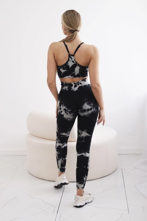 Komplet fitness top z regulowanymi ramiączkami + legginsy push up czarny Komplet fitness top z regulowanymi ramiączkami + legginsy push up czarny