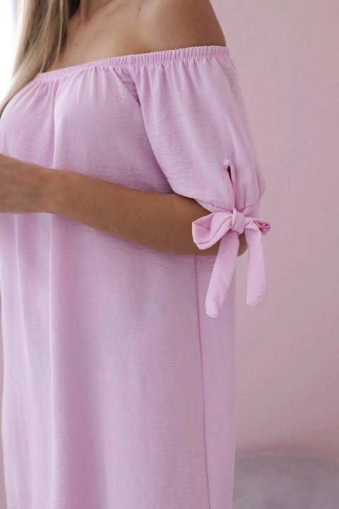 Sukienka letnia oversize wiązana na rękawach cukierkowy róż Sukienka letnia oversize wiązana na rękawach cukierkowy róż