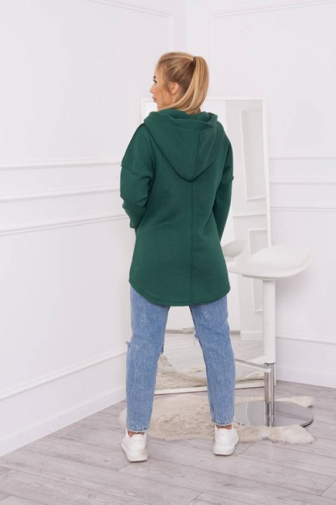Bluza ocieplana z dłuższym tyłem i kieszeniami ciemno zielona Bluza ocieplana z dłuższym tyłem i kieszeniami ciemno zielona