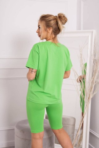 Komplet sportowy koszulka+legginsy jasny zielony UNI