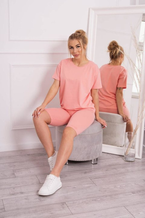 Komplet sportowy koszulka+legginsy morelowa UNI