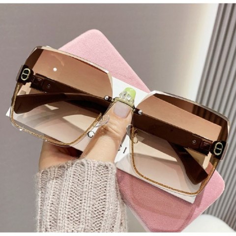 Okulary przeciwsłoneczne LIGHT BROWN zdobienie BLINK GOLD OK389 Okulary przeciwsłoneczne LIGHT BROWN zdobienie BLINK GOLD OK389