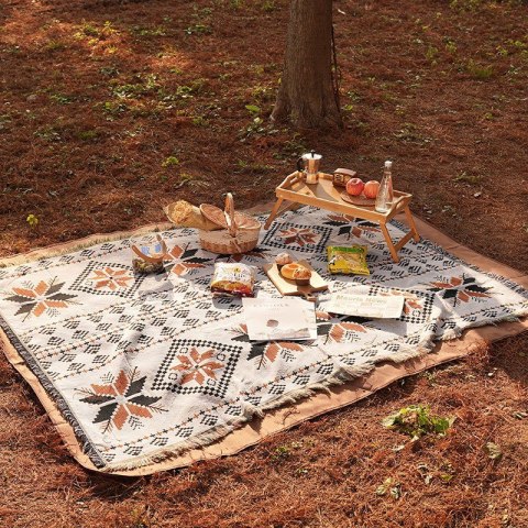 Koc BOHO pleciony, narzuta dwustronny frędzle 130x180cm KOC15WZ1 Koc BOHO pleciony, narzuta dwustronny frędzle 130x180cm KOC15WZ1