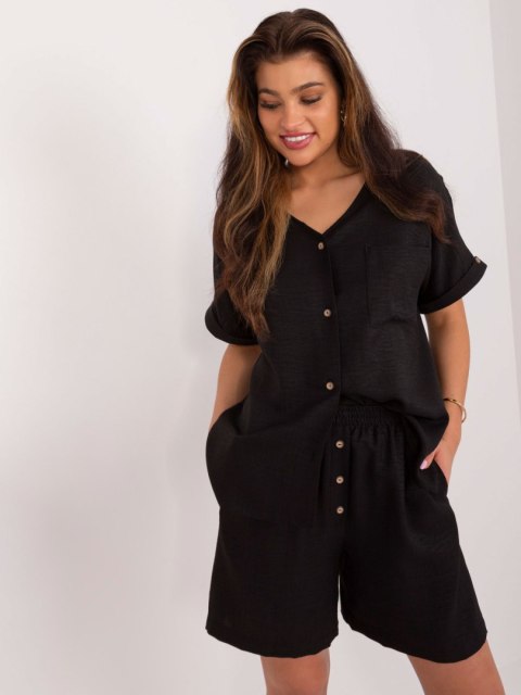 Komplet letni damki szorty i bluzka oversize czarny S/M Komplet letni damki szorty i bluzka oversize czarny S/M