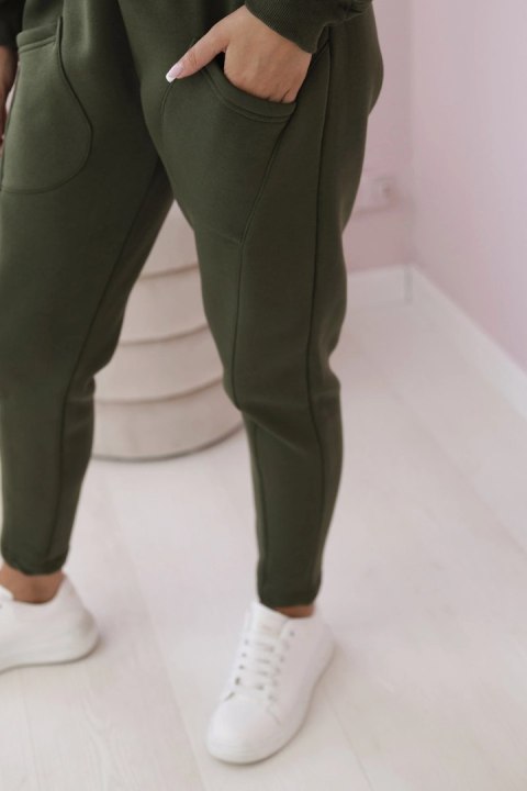 Komplet sportowy damski spodnie i bluza khaki Komplet sportowy damski spodnie i bluza khaki