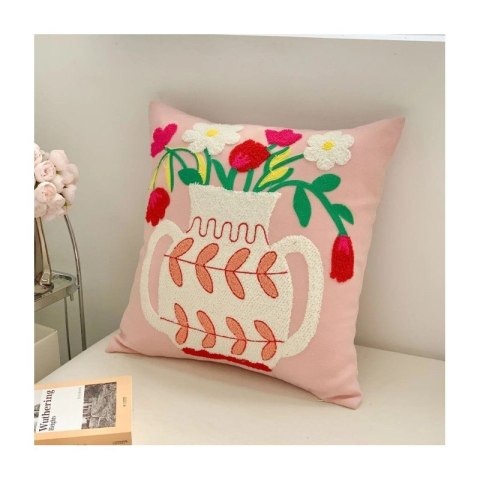 Poszewka na poduszkę 45 x 45 cm dzbanuszek z kwiatami BUKIET POD144 Poszewka na poduszkę 45 x 45 cm dzbanuszek z kwiatami BUKIET POD144