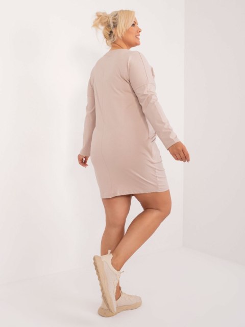 Tunika sukienka casoulowa beżowa plus size Tunika sukienka casoulowa beżowa plus size