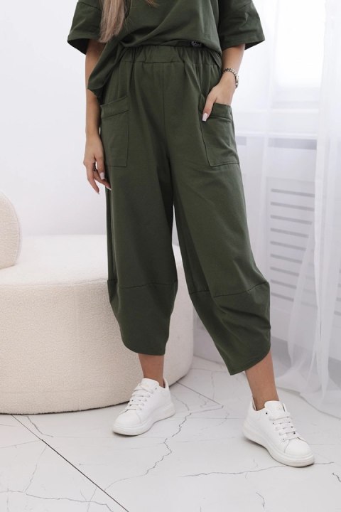 Komplet damski oversize bluzka i spodnie jasny khaki Komplet damski oversize bluzka i spodnie jasny khaki