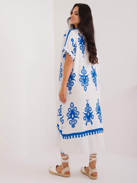 Sukienka maxi boho niebieska z printem oversize Sukienka maxi boho niebieska z printem oversize
