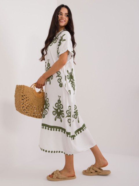 Sukienka maxi boho khaki z printem oversize Sukienka maxi boho khaki z printem oversize