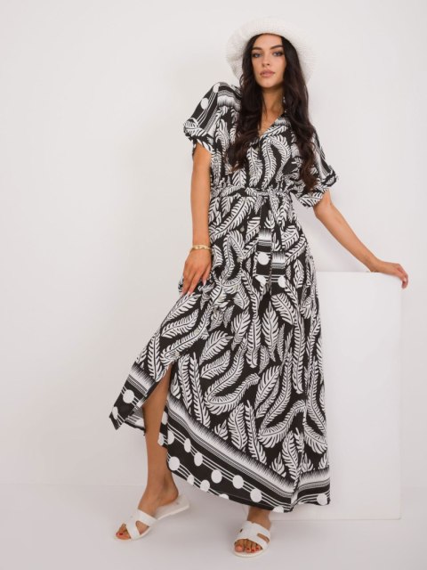 Sukienka maxi szmizjerka czarna z printem Sukienka maxi szmizjerka czarna z printem