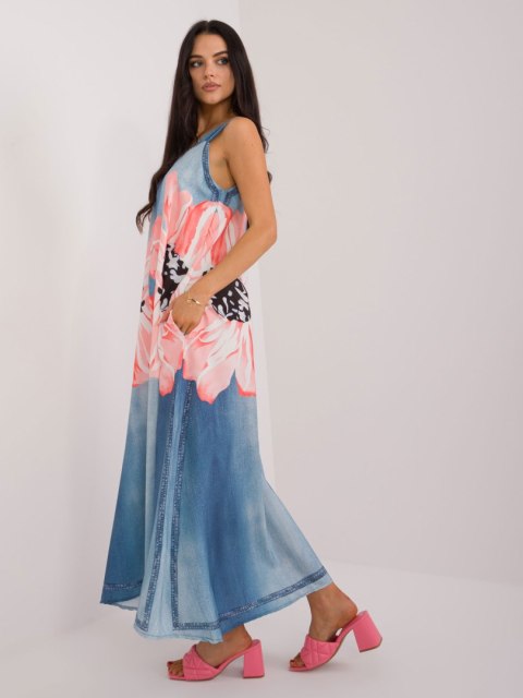 Sukienka letnia maxi z nadrukiem na ramiączkach oversize Sukienka letnia maxi z nadrukiem na ramiączkach oversize