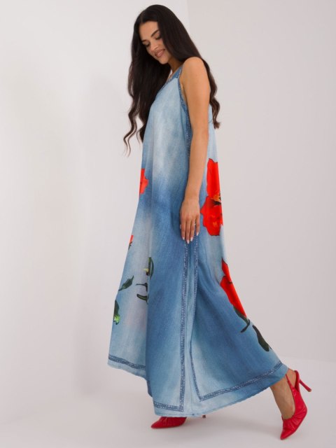 Sukienka letnia maxi z nadrukiem na ramiączkach oversize Sukienka letnia maxi z nadrukiem na ramiączkach oversize