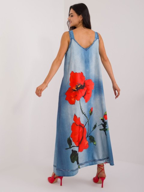 Sukienka letnia maxi z nadrukiem na ramiączkach oversize Sukienka letnia maxi z nadrukiem na ramiączkach oversize
