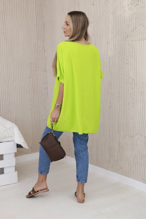 Bluzka oversize z wisiorkiem kiwi, krótki rękaw Bluzka oversize z wisiorkiem kiwi, krótki rękaw