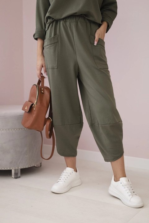 Komplet damski bluza i spodnie khaki oversize włoski Komplet damski bluza i spodnie khaki oversize włoski