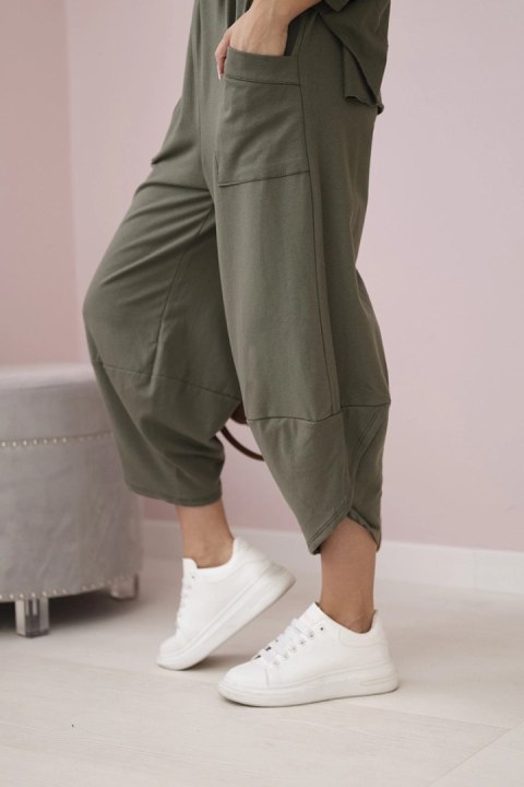 Komplet damski bluza i spodnie khaki oversize włoski Komplet damski bluza i spodnie khaki oversize włoski