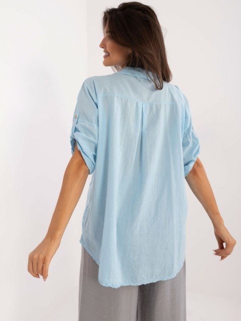 Koszula jasnoniebieska oversize rozpinana, bawełniana idealna na lato Koszula jasnoniebieska oversize rozpinana, bawełniana idealna na lato