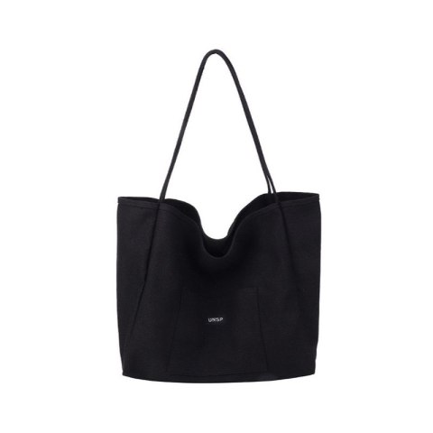 Torba materiałowa minimalistyczna duża czarna TP15CZ