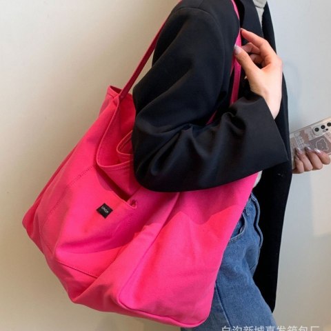 Torba materiałowa minimalistyczna duża fuksjowa TP15F Torba materiałowa minimalistyczna duża fuksjowa TP15F