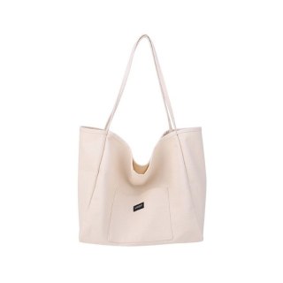 Torba materiałowa minimalistyczna duża kremowa TP15K