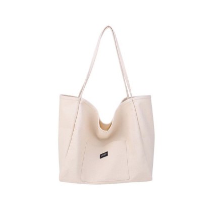 Torba materiałowa minimalistyczna duża kremowa TP15K