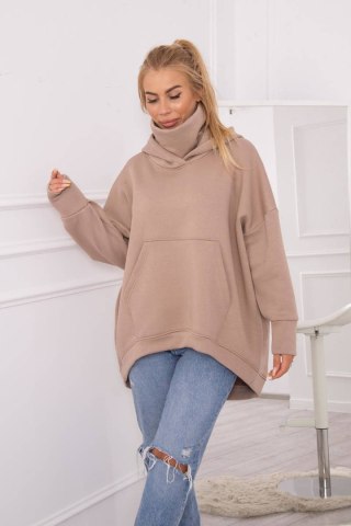 Bluza ocieplana oversize ciemno beżowa