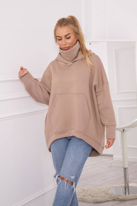 Bluza ocieplana oversize ciemno beżowa