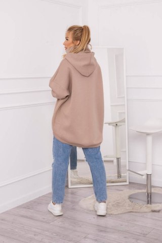 Bluza ocieplana oversize ciemno beżowa
