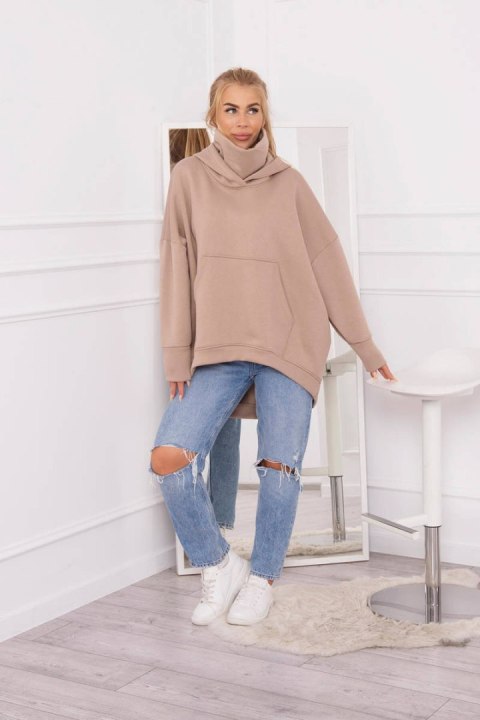Bluza ocieplana oversize ciemno beżowa