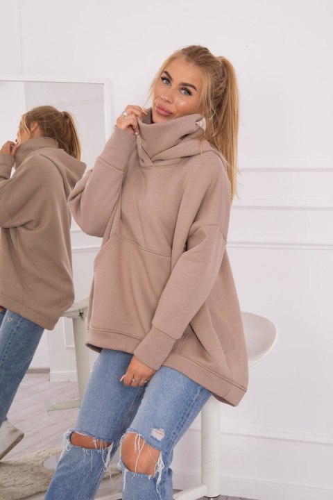 Bluza ocieplana oversize ciemno beżowa