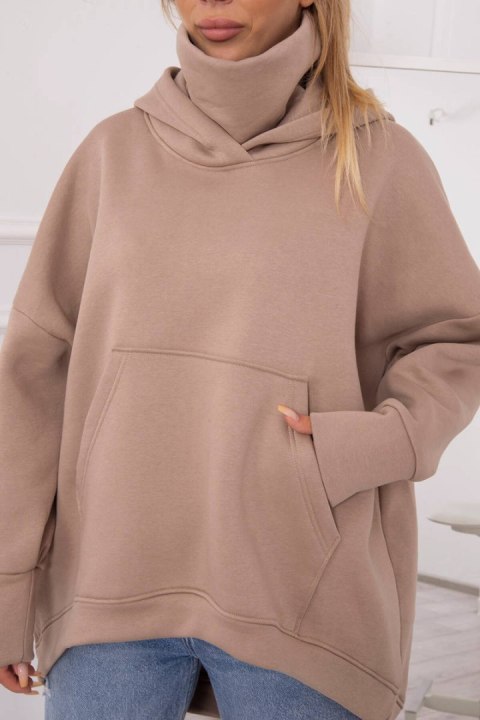 Bluza ocieplana oversize ciemno beżowa