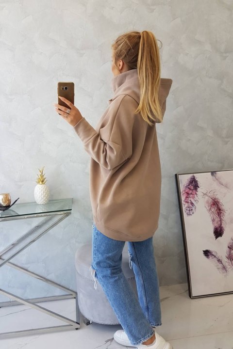 Bluza ocieplana oversize ciemno beżowa
