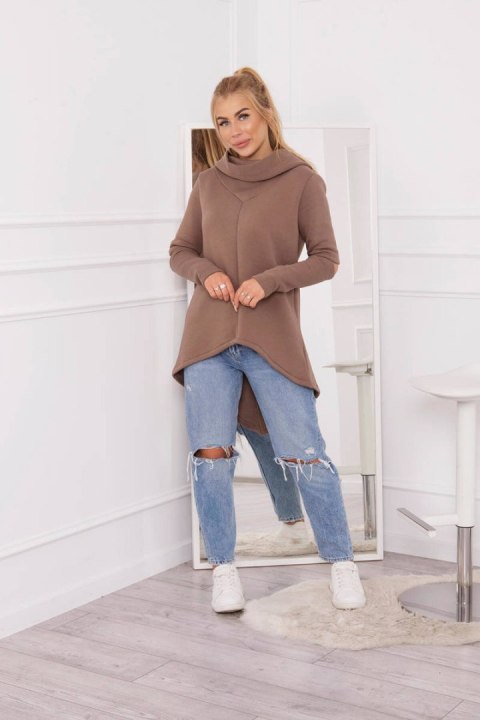 Bluza ocieplana z dłuższym tyłem mocca