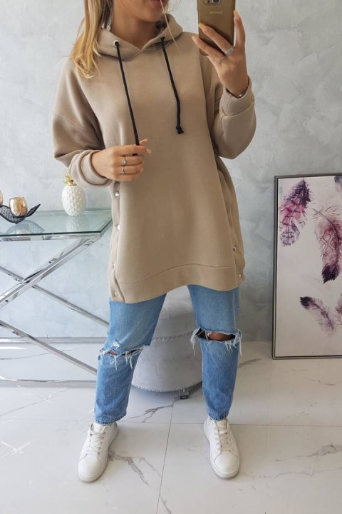 Bluza ocieplana z napami beżowa Bluza ocieplana z napami beżowa