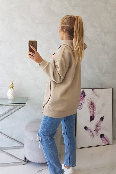 Bluza ocieplana z napami beżowa Bluza ocieplana z napami beżowa