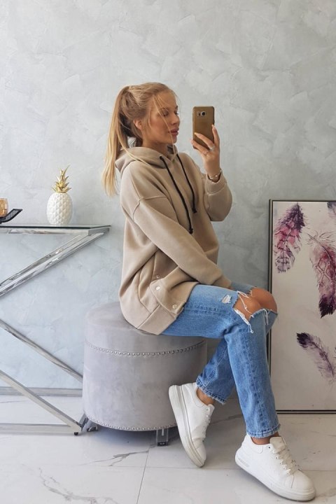 Bluza ocieplana z napami beżowa Bluza ocieplana z napami beżowa