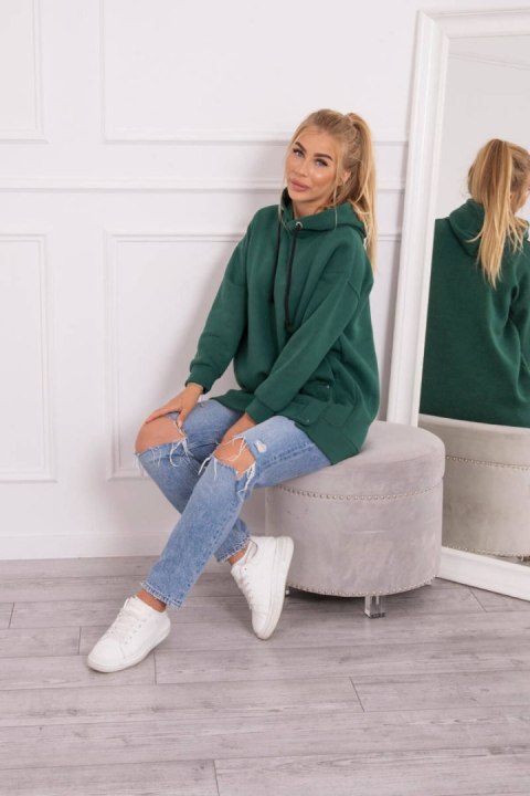 Bluza ocieplana z napami ciemno zielona Bluza ocieplana z napami ciemno zielona
