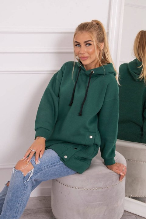 Bluza ocieplana z napami ciemno zielona Bluza ocieplana z napami ciemno zielona