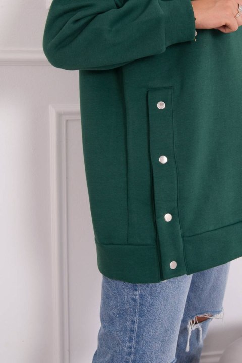 Bluza ocieplana z napami ciemno zielona Bluza ocieplana z napami ciemno zielona