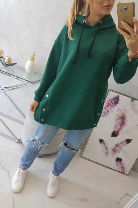 Bluza ocieplana z napami ciemno zielona Bluza ocieplana z napami ciemno zielona