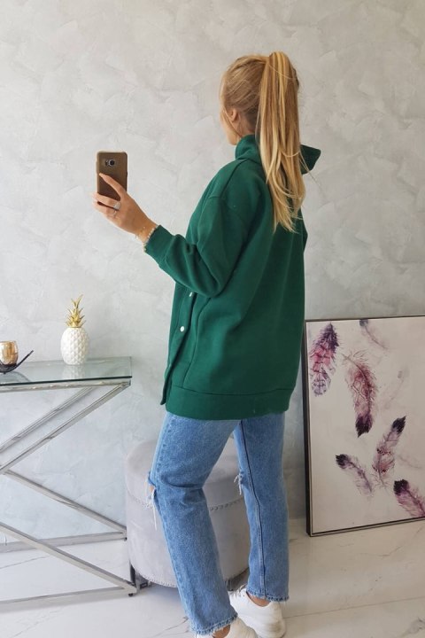 Bluza ocieplana z napami ciemno zielona Bluza ocieplana z napami ciemno zielona