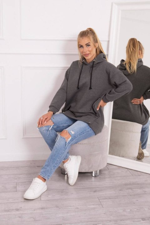 Bluza ocieplana z napami grafitowa Bluza ocieplana z napami grafitowa