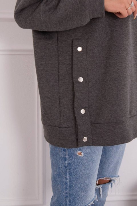 Bluza ocieplana z napami grafitowa Bluza ocieplana z napami grafitowa