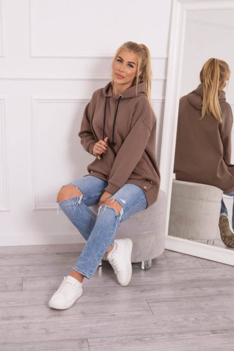 Bluza ocieplana z napami mocca Bluza ocieplana z napami mocca