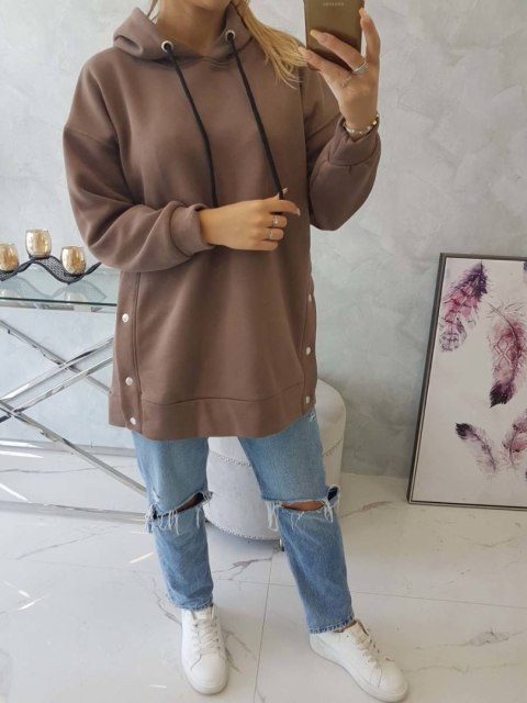 Bluza ocieplana z napami mocca Bluza ocieplana z napami mocca