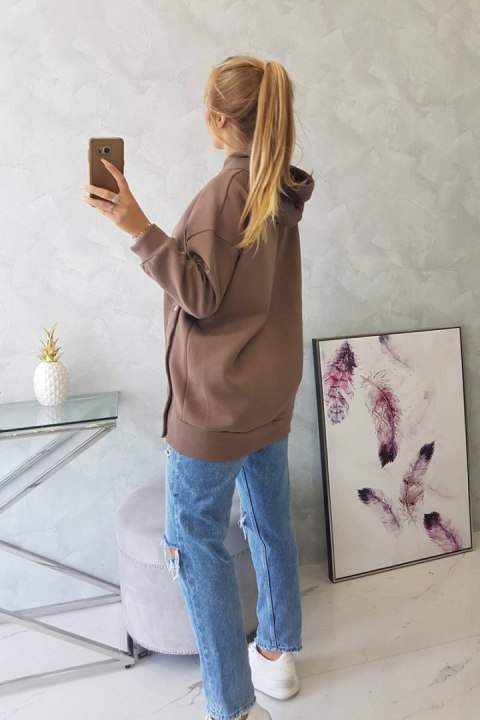 Bluza ocieplana z napami mocca Bluza ocieplana z napami mocca
